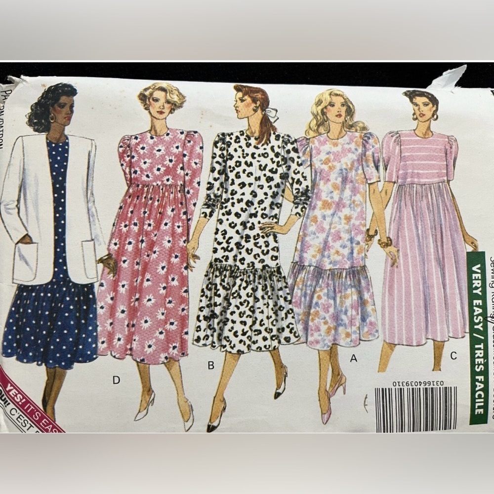 Vintage Butterick Pattern 4577 Maternity Dress & Jacket 
Sizes 6-12 
EASY SEW
UC